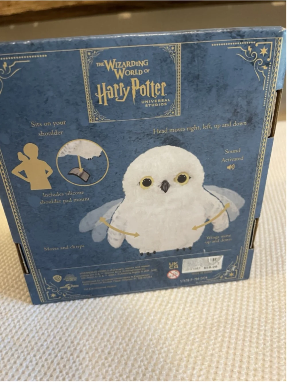 Universal Studios Harry Potter Snowy Owl Interactive Sound Move Shoulder Plush